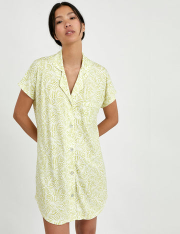 camisola boyfriend manga corta Citron Leaves verde