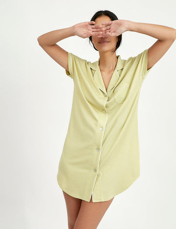 camisola boyfriend verde manga corta