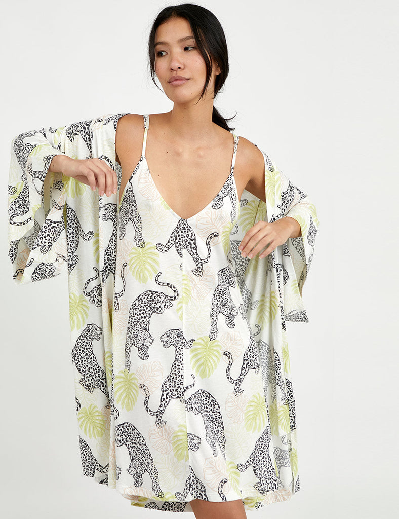 camisola vestido para dormir mujer amazon wild blanco leopardo