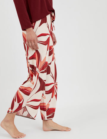 pantalón abstract bloom rojo pijama