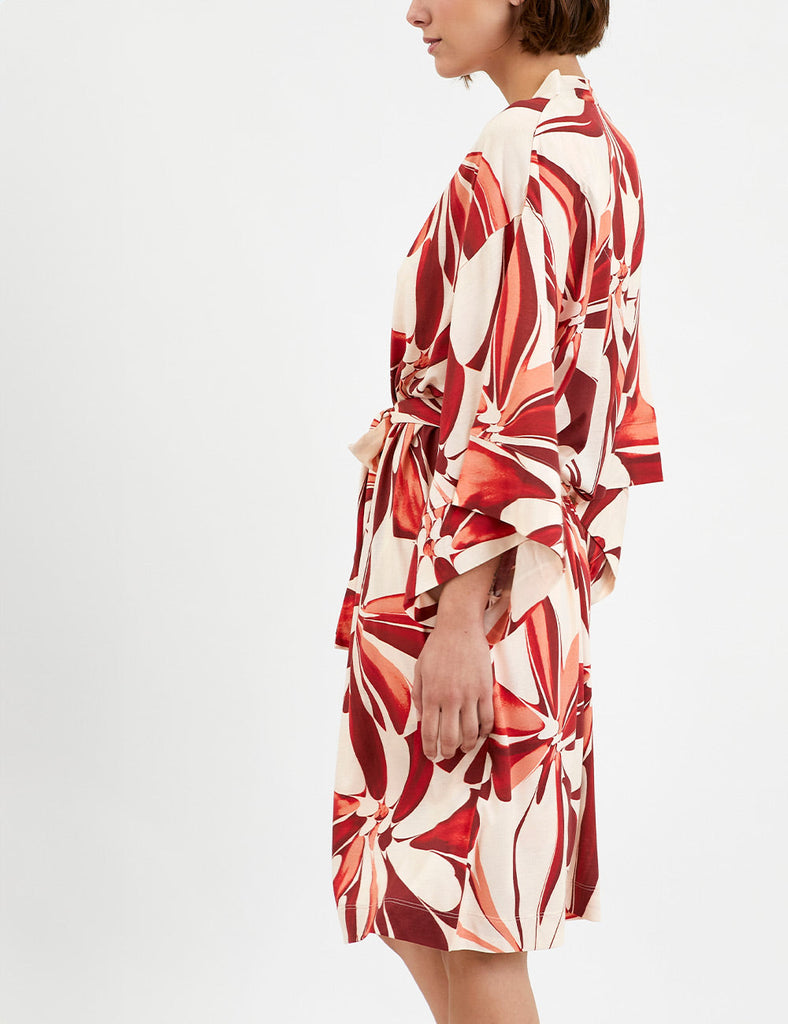 bata para mujer flores rojas