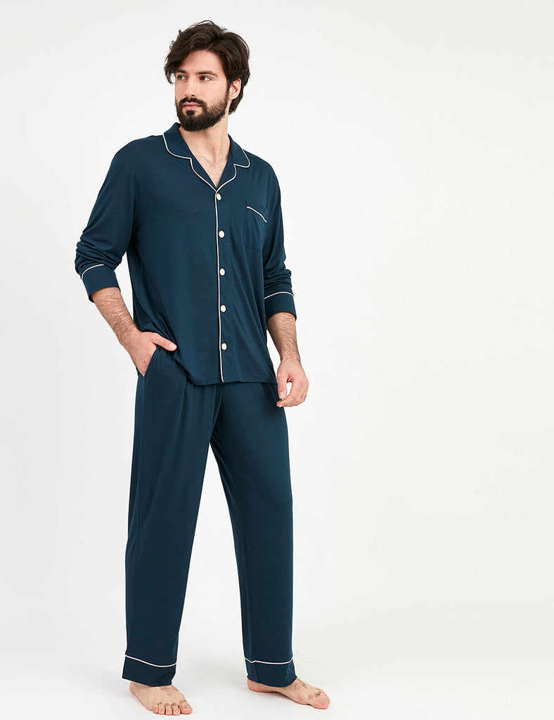 pijama camisero azul hombre