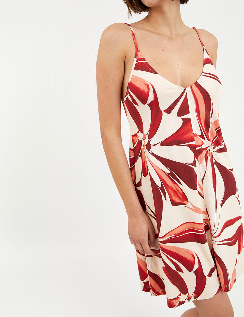 pijama camisola anika flores rojas