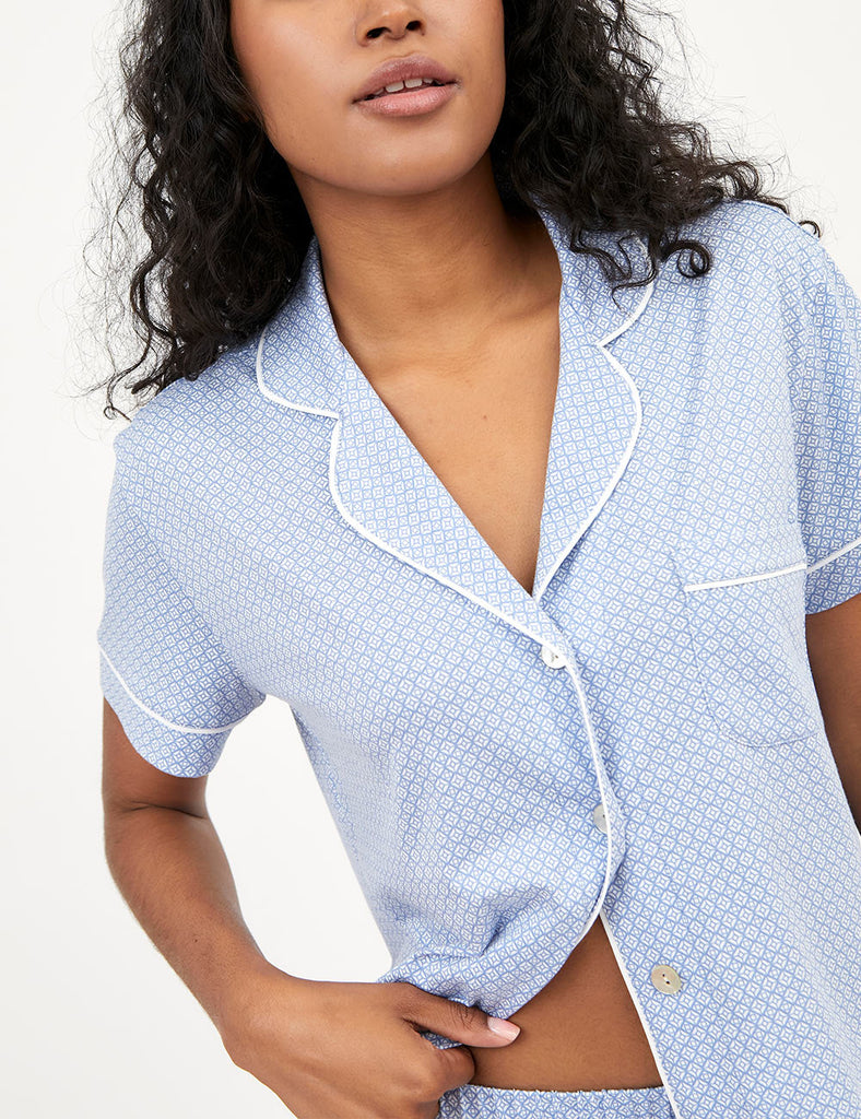 pijama para mujer boyfriend marine coast celeste
