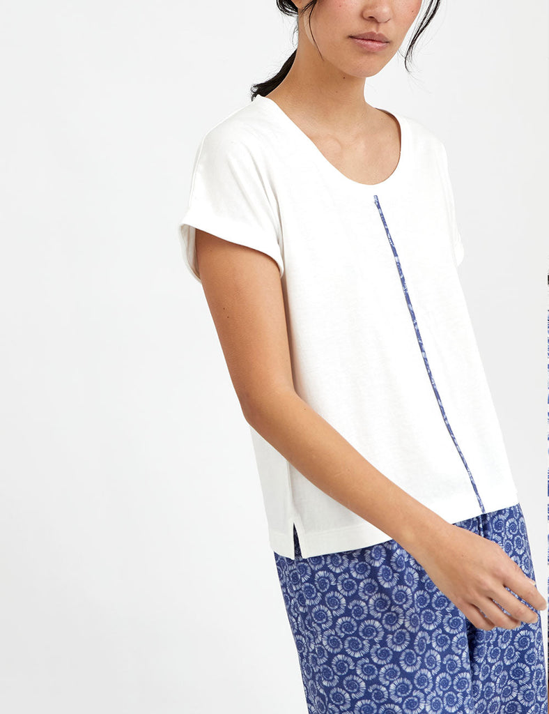 pijama manga corta blanco 