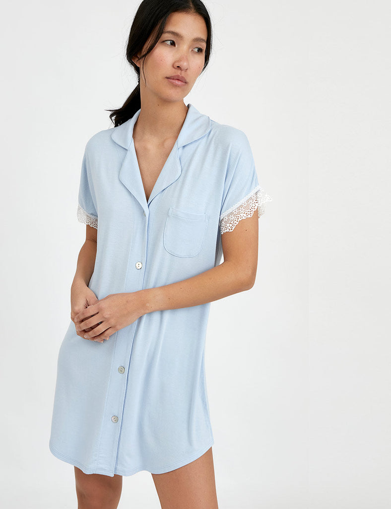 camisola manga corta atlantis celeste 