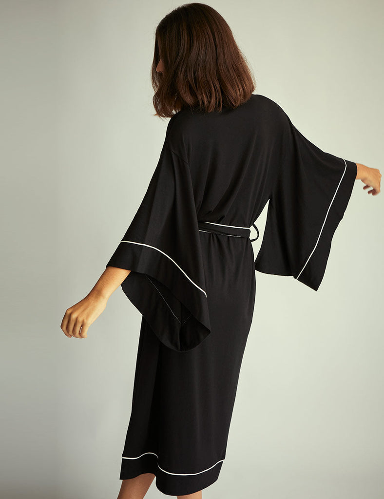 kimono maxi negro pijama
