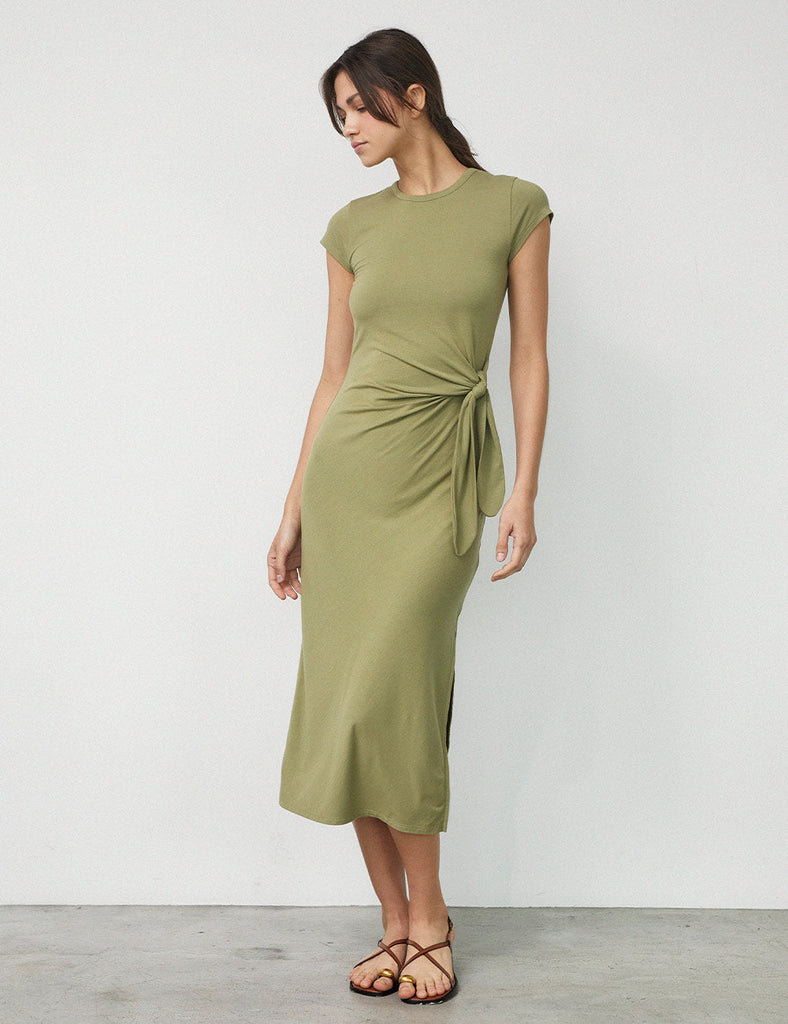 vestido para mujer verde midi