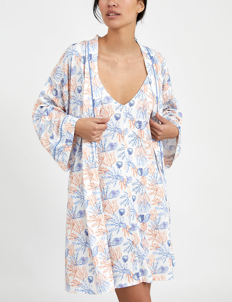 kimono para dormir ocean blues mar blanco