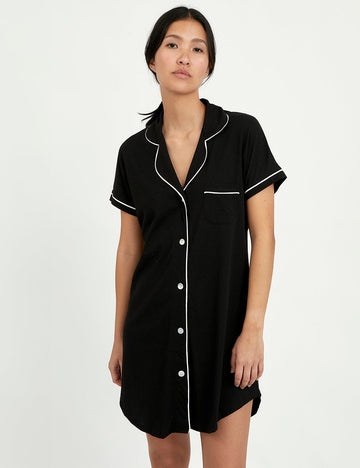 camisola boyfriend manga corta negro