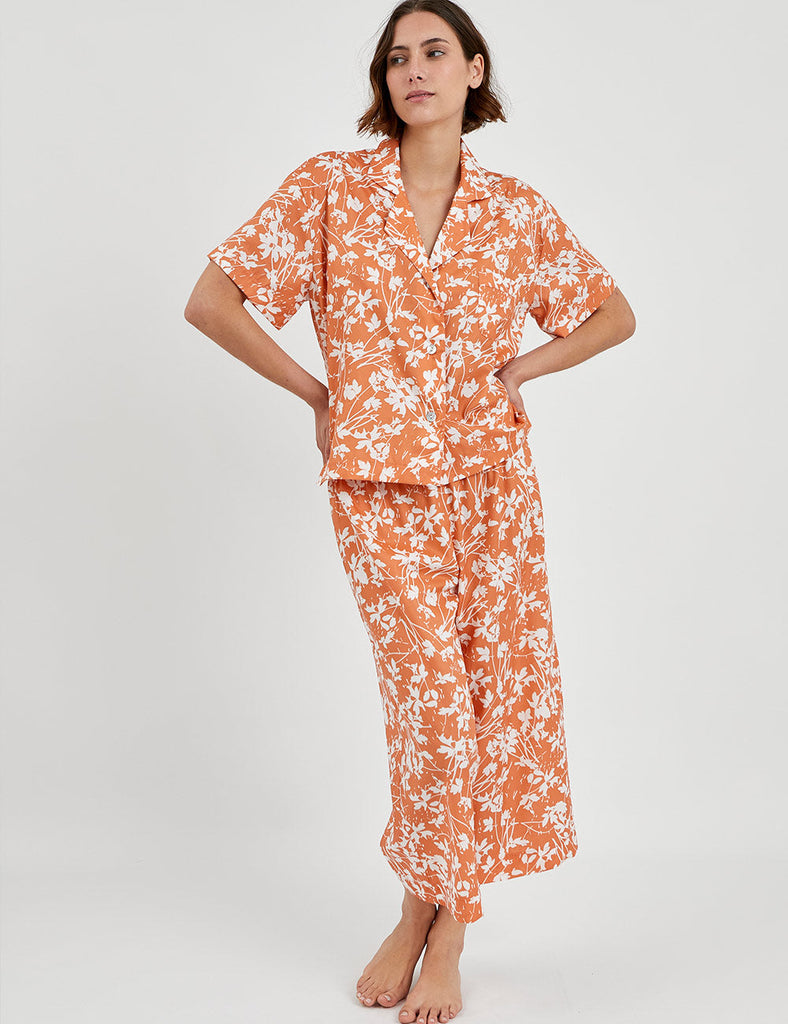 pijama para mujer verano naranja 