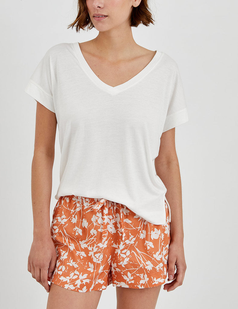 short para mujer pijama naranja
