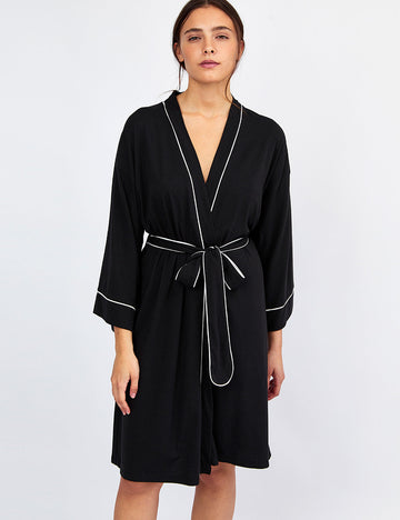 Pijamas para mujer otoño invierno algodón bata negro compra online