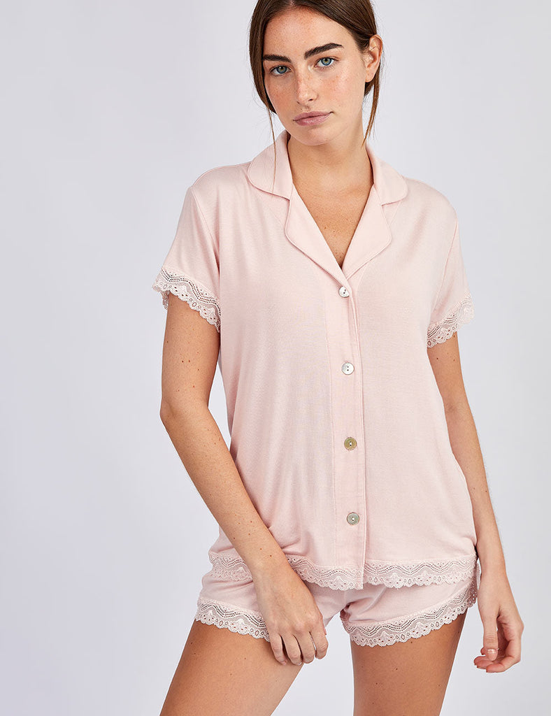 pijama para mujer rosado verano short